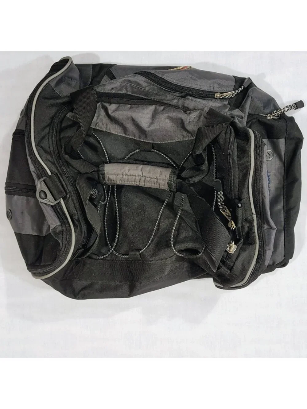 Protege Sport Black Gray Duffel Bag 20x11 Multiple Compartments Reinforced Base